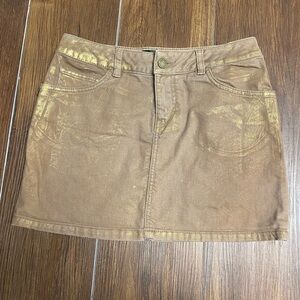 Zadig & Voltaire Brown Mini Skirt with Gold Metallic Sheen